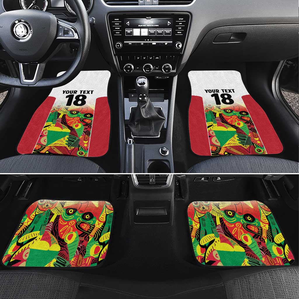 Custom Guyana Football Car Mats Golden Jaguars Spirit - White - Wonder Print Shop