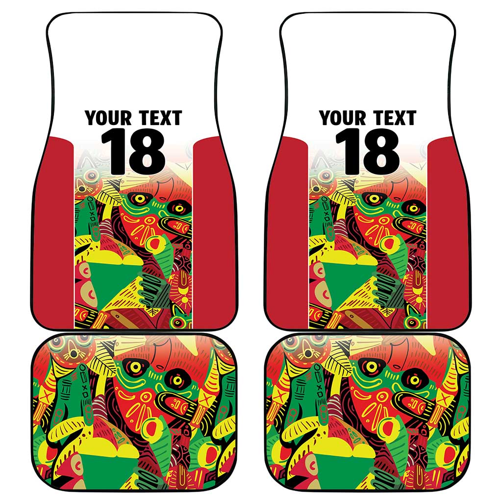 Custom Guyana Football Car Mats Golden Jaguars Spirit - White - Wonder Print Shop