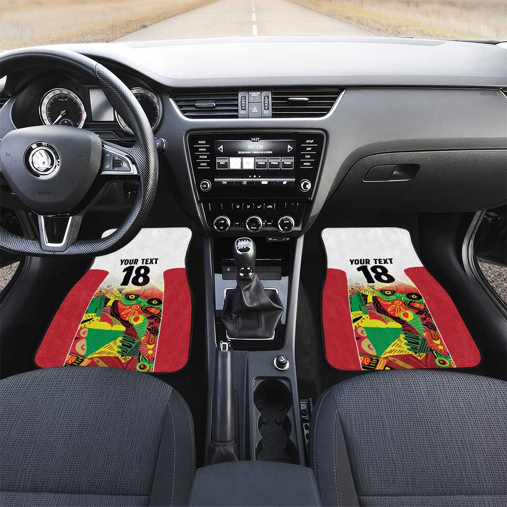 Custom Guyana Football Car Mats Golden Jaguars Spirit - White - Wonder Print Shop