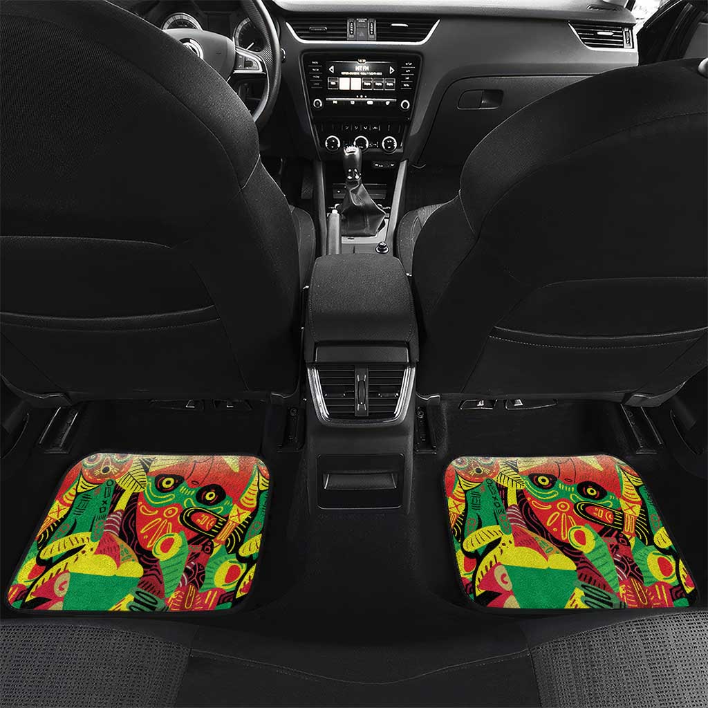 Custom Guyana Football Car Mats Golden Jaguars Spirit - White - Wonder Print Shop