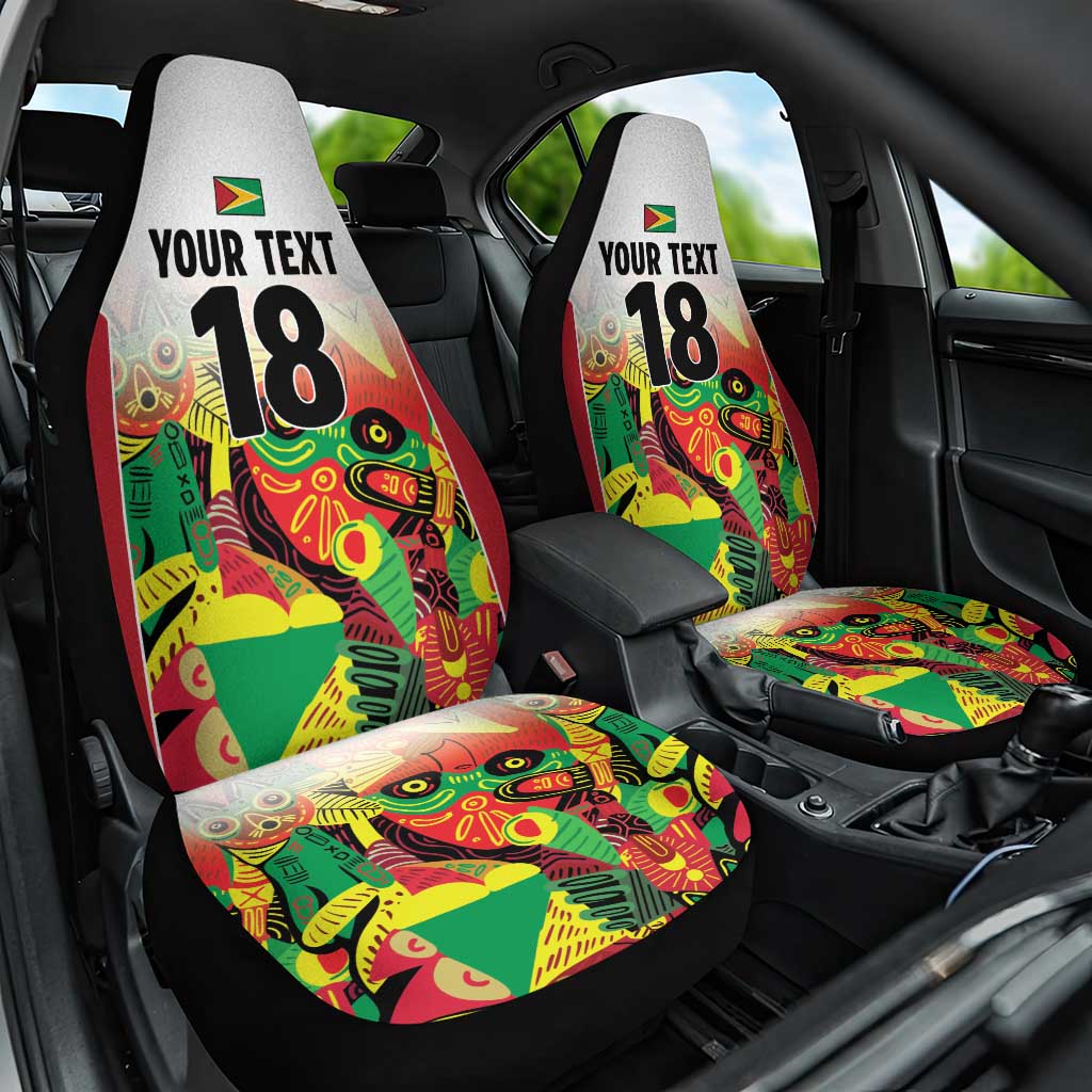 Custom Guyana Football Car Seat Cover Golden Jaguars Spirit - White - Wonder Print Shop