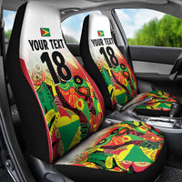 Custom Guyana Football Car Seat Cover Golden Jaguars Spirit - White - Wonder Print Shop