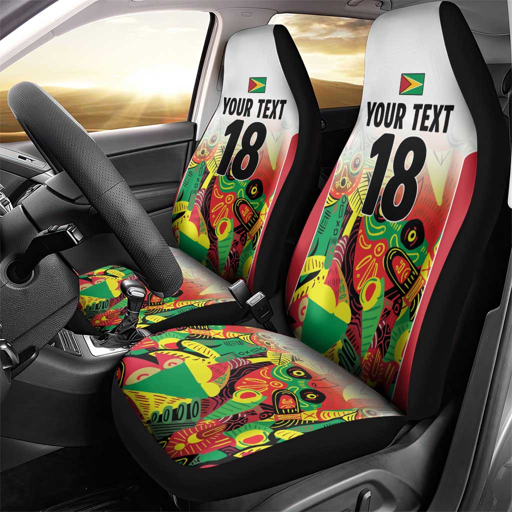 Custom Guyana Football Car Seat Cover Golden Jaguars Spirit - White - Wonder Print Shop