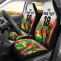 Custom Guyana Football Car Seat Cover Golden Jaguars Spirit - White - Wonder Print Shop