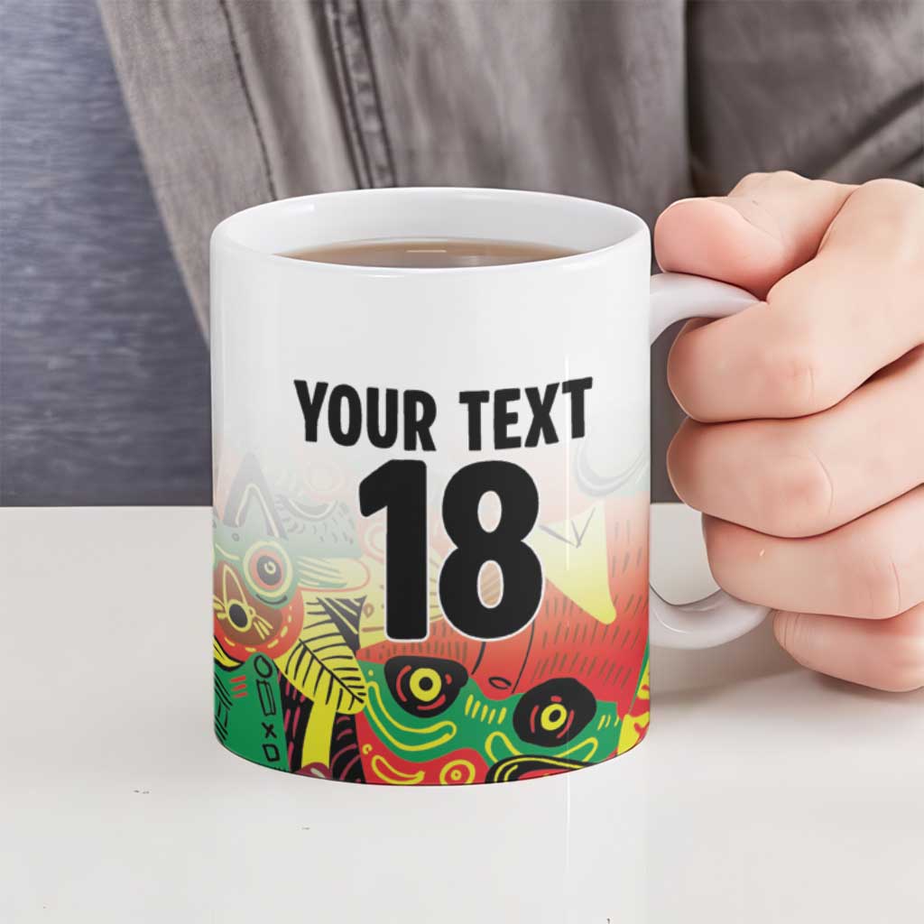 Custom Guyana Football Ceramic Mug Golden Jaguars Spirit - White - Wonder Print Shop