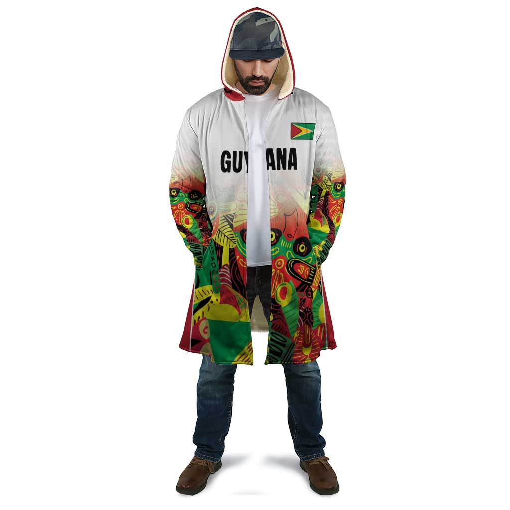 Custom Guyana Football Cloak Golden Jaguars Spirit - White - Wonder Print Shop