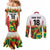 Custom Guyana Football Couples Matching Mermaid Dress and Long Sleeve Button Shirt Golden Jaguars Spirit - White - Wonder Print Shop