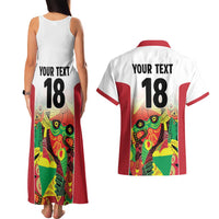 Custom Guyana Football Couples Matching Tank Maxi Dress and Hawaiian Shirt Golden Jaguars Spirit - White - Wonder Print Shop