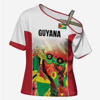 Custom Guyana Football Cross Shoulder Shirt Golden Jaguars Spirit - White - Wonder Print Shop