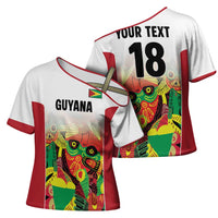 Custom Guyana Football Cross Shoulder Shirt Golden Jaguars Spirit - White - Wonder Print Shop