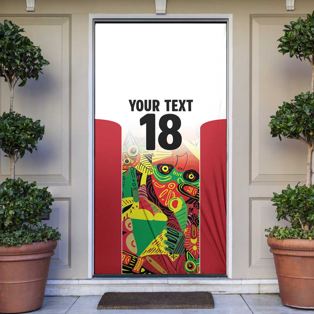 Custom Guyana Football Door Cover Golden Jaguars Spirit - White - Wonder Print Shop