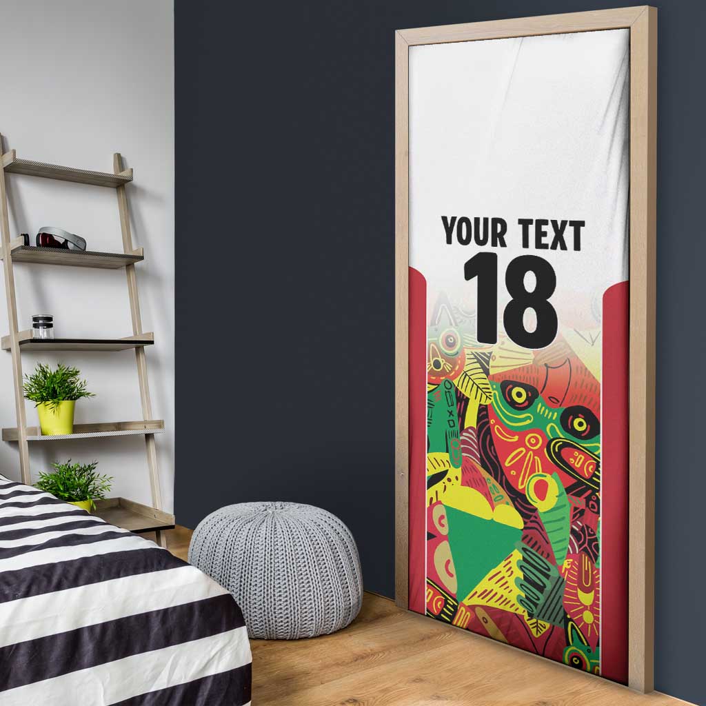 Custom Guyana Football Door Cover Golden Jaguars Spirit - White - Wonder Print Shop