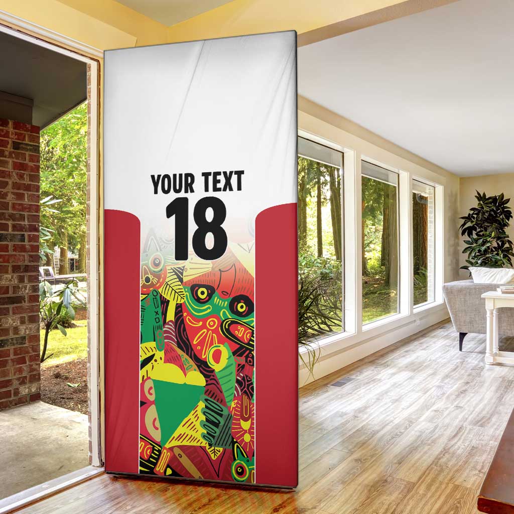 Custom Guyana Football Door Cover Golden Jaguars Spirit - White - Wonder Print Shop