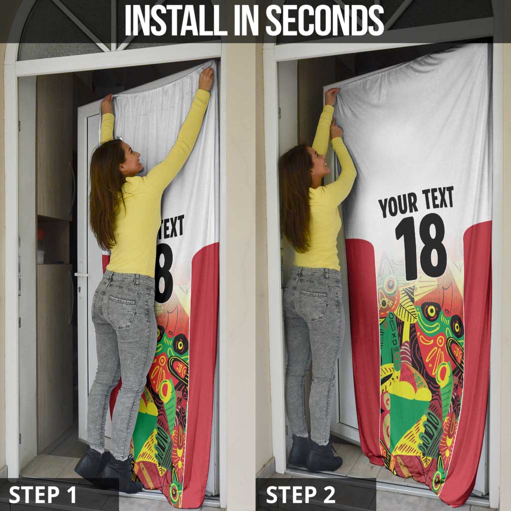 Custom Guyana Football Door Cover Golden Jaguars Spirit - White - Wonder Print Shop