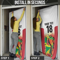 Custom Guyana Football Door Cover Golden Jaguars Spirit - White - Wonder Print Shop