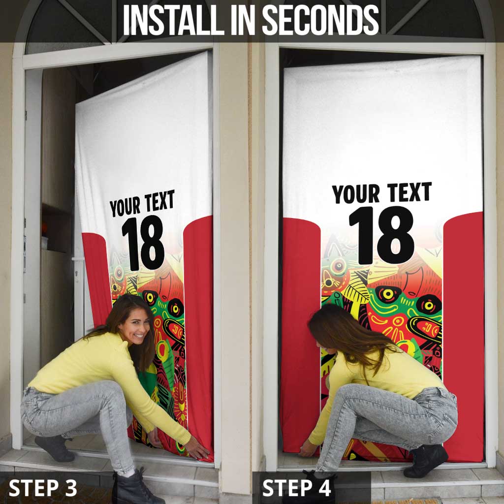 Custom Guyana Football Door Cover Golden Jaguars Spirit - White - Wonder Print Shop