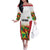 Custom Guyana Football Family Matching Off The Shoulder Long Sleeve Dress and Hawaiian Shirt Golden Jaguars Spirit - White - Wonder Print Shop