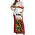 Custom Guyana Football Family Matching Off Shoulder Maxi Dress and Hawaiian Shirt Golden Jaguars Spirit - White - Wonder Print Shop