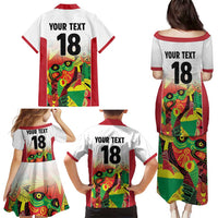 Custom Guyana Football Family Matching Puletasi and Hawaiian Shirt Golden Jaguars Spirit - White - Wonder Print Shop