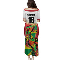 Custom Guyana Football Family Matching Puletasi and Hawaiian Shirt Golden Jaguars Spirit - White - Wonder Print Shop