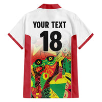 Custom Guyana Football Family Matching Short Sleeve Bodycon Dress and Hawaiian Shirt Golden Jaguars Spirit - White - Wonder Print Shop