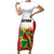 Custom Guyana Football Family Matching Short Sleeve Bodycon Dress and Hawaiian Shirt Golden Jaguars Spirit - White - Wonder Print Shop