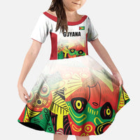 Custom Guyana Football Family Matching Summer Maxi Dress and Hawaiian Shirt Golden Jaguars Spirit - White - Wonder Print Shop