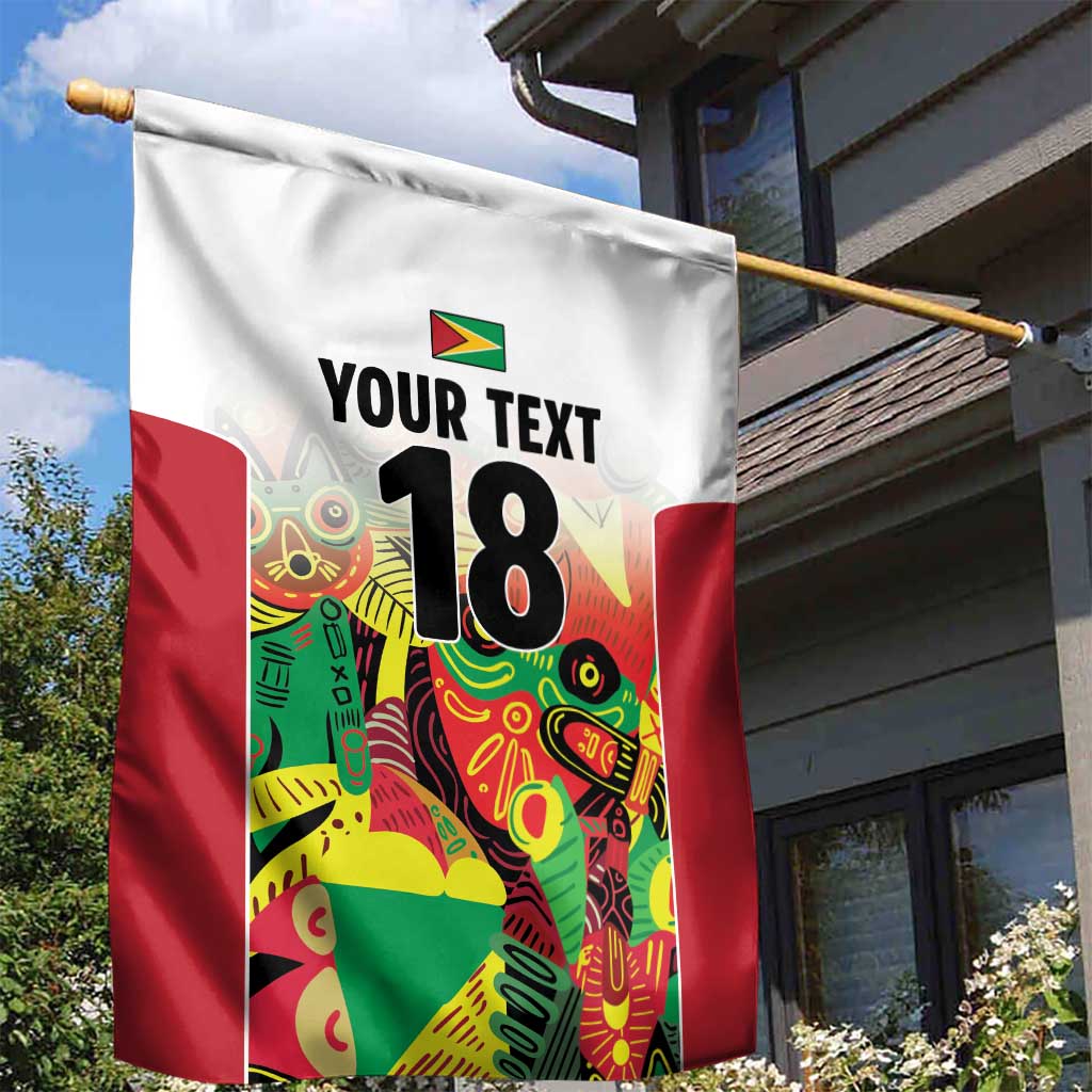Custom Guyana Football Garden Flag Golden Jaguars Spirit - White - Wonder Print Shop