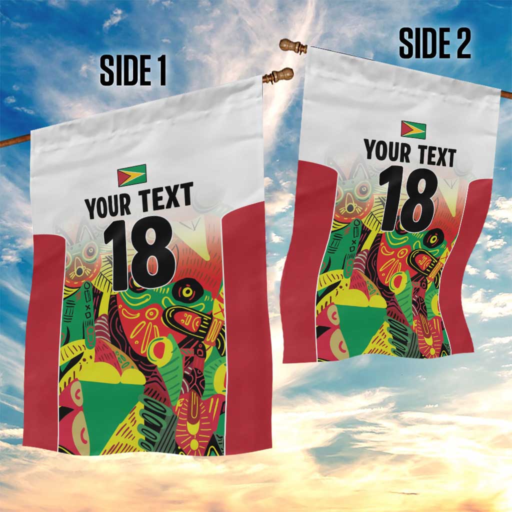 Custom Guyana Football Garden Flag Golden Jaguars Spirit - White - Wonder Print Shop