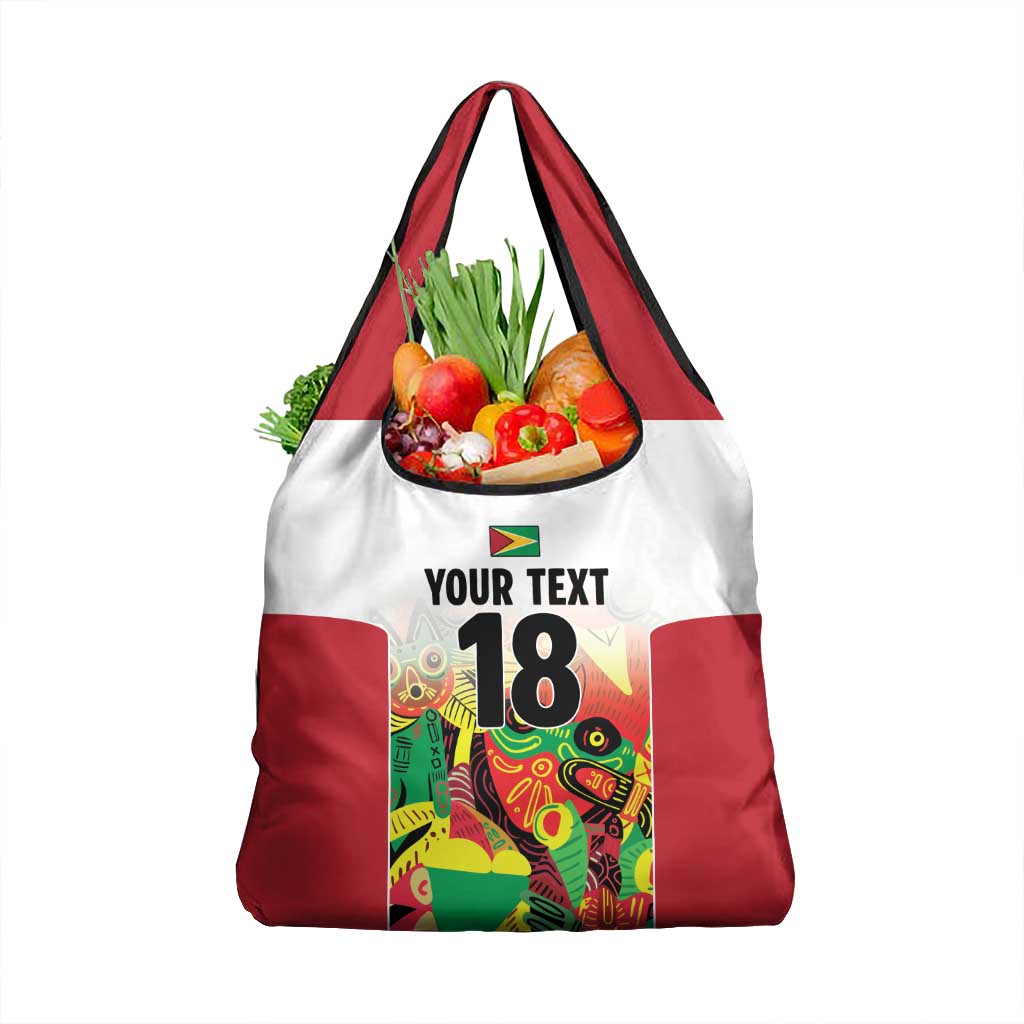 Custom Guyana Football Grocery Bag Golden Jaguars Spirit - White - Wonder Print Shop