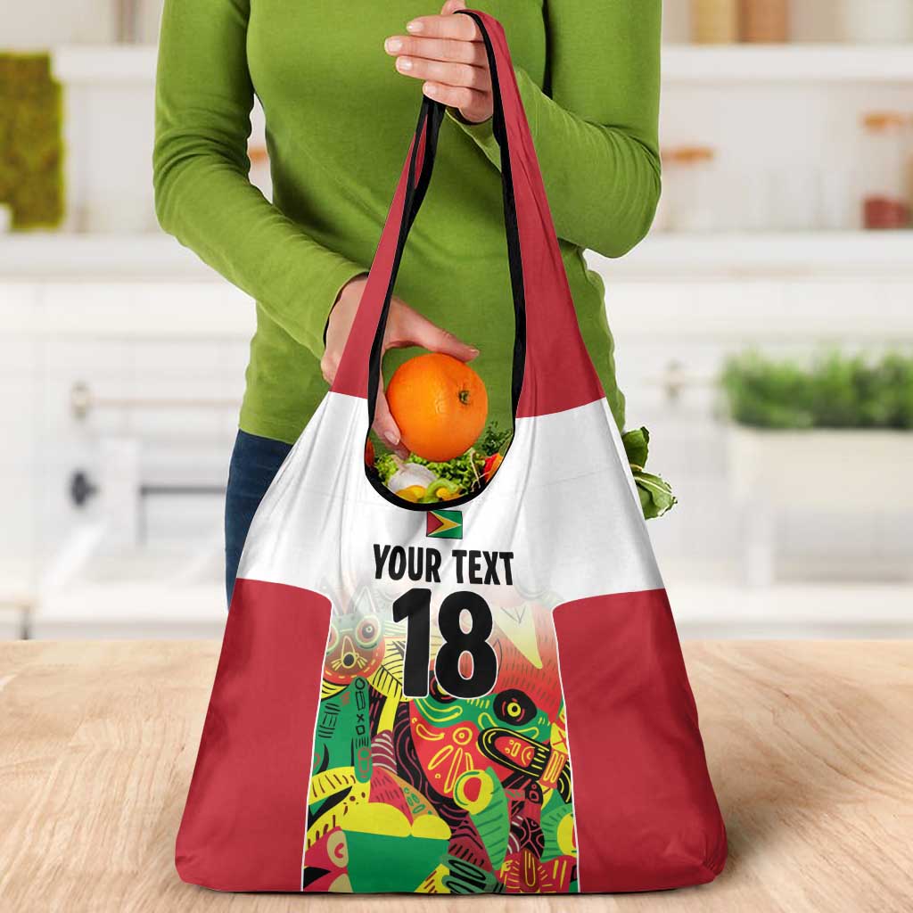 Custom Guyana Football Grocery Bag Golden Jaguars Spirit - White - Wonder Print Shop