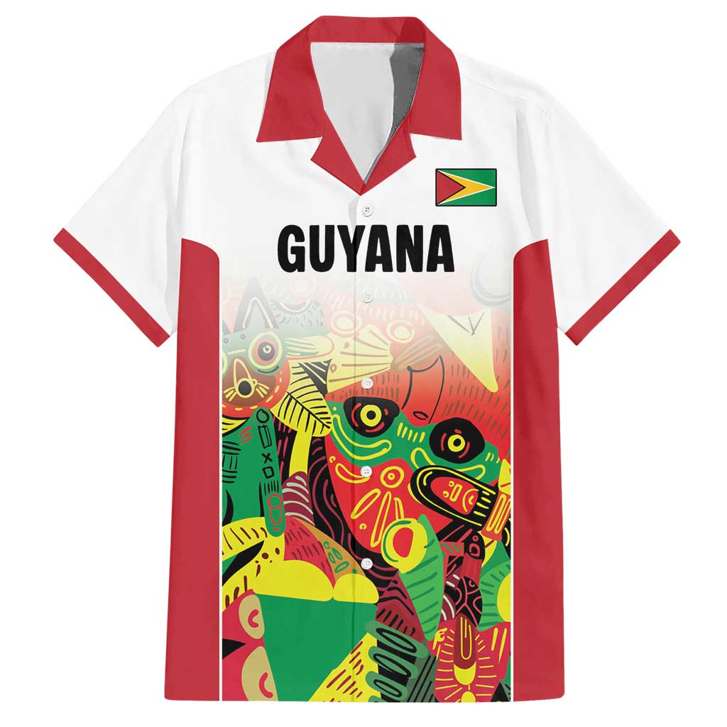 Custom Guyana Football Hawaiian Shirt Golden Jaguars Spirit - White - Wonder Print Shop