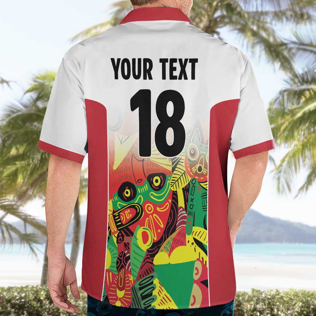 Custom Guyana Football Hawaiian Shirt Golden Jaguars Spirit - White - Wonder Print Shop