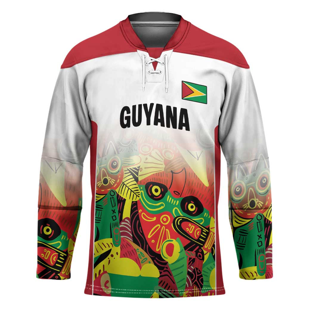Custom Guyana Football Hockey Jersey Golden Jaguars Spirit - White - Wonder Print Shop