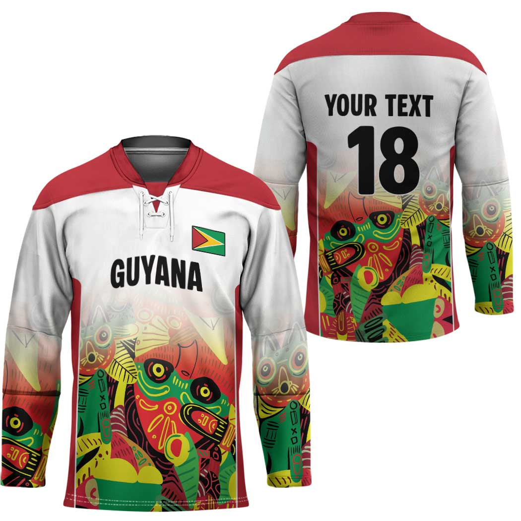 Custom Guyana Football Hockey Jersey Golden Jaguars Spirit - White - Wonder Print Shop
