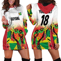 Custom Guyana Football Hoodie Dress Golden Jaguars Spirit - White - Wonder Print Shop