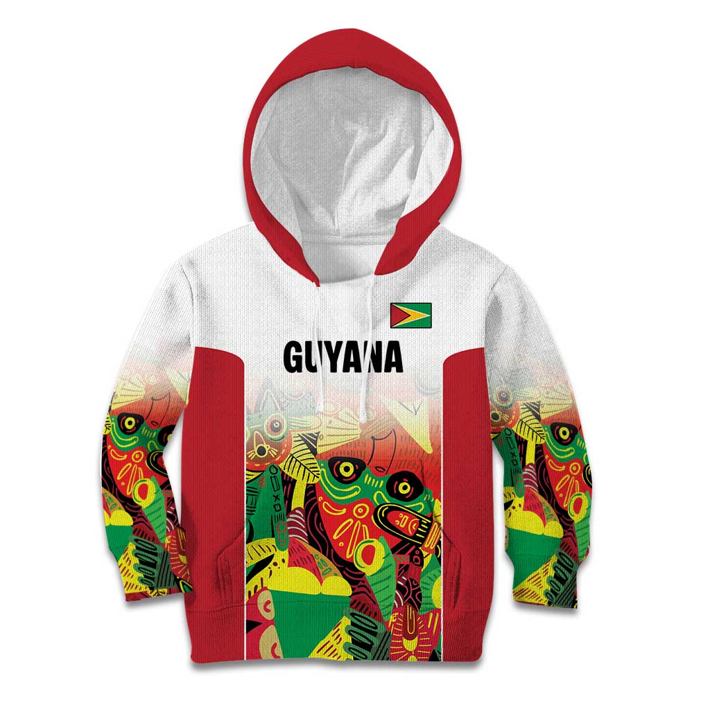 Custom Guyana Football Kid Hoodie Golden Jaguars Spirit - White - Wonder Print Shop