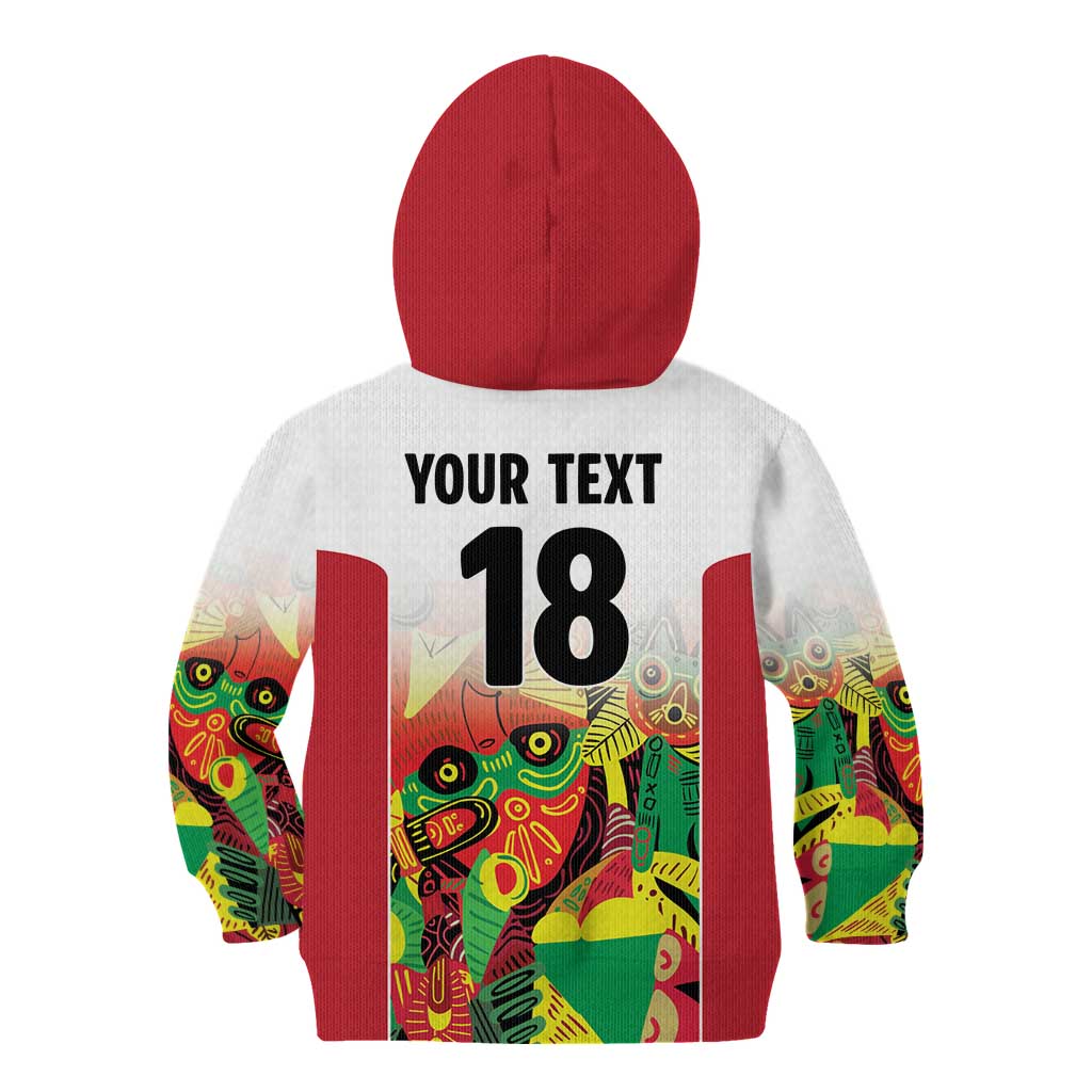Custom Guyana Football Kid Hoodie Golden Jaguars Spirit - White - Wonder Print Shop