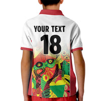 Custom Guyana Football Kid Polo Shirt Golden Jaguars Spirit - White - Wonder Print Shop