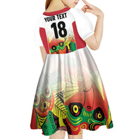 Custom Guyana Football Kid Short Sleeve Dress Golden Jaguars Spirit - White - Wonder Print Shop