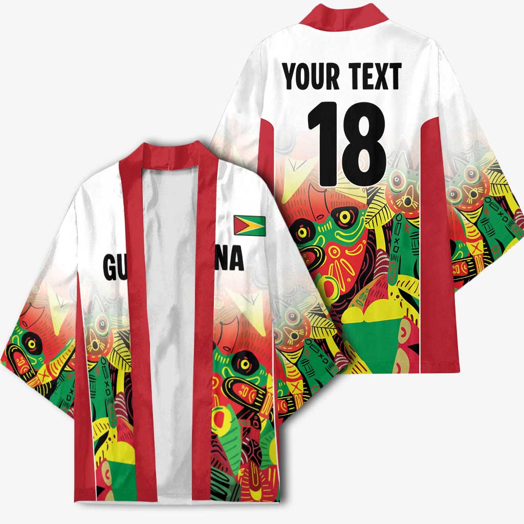 Custom Guyana Football Kimono Golden Jaguars Spirit - White - Wonder Print Shop