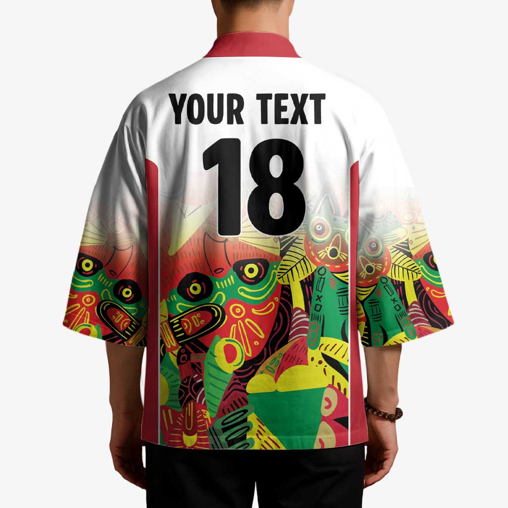 Custom Guyana Football Kimono Golden Jaguars Spirit - White - Wonder Print Shop