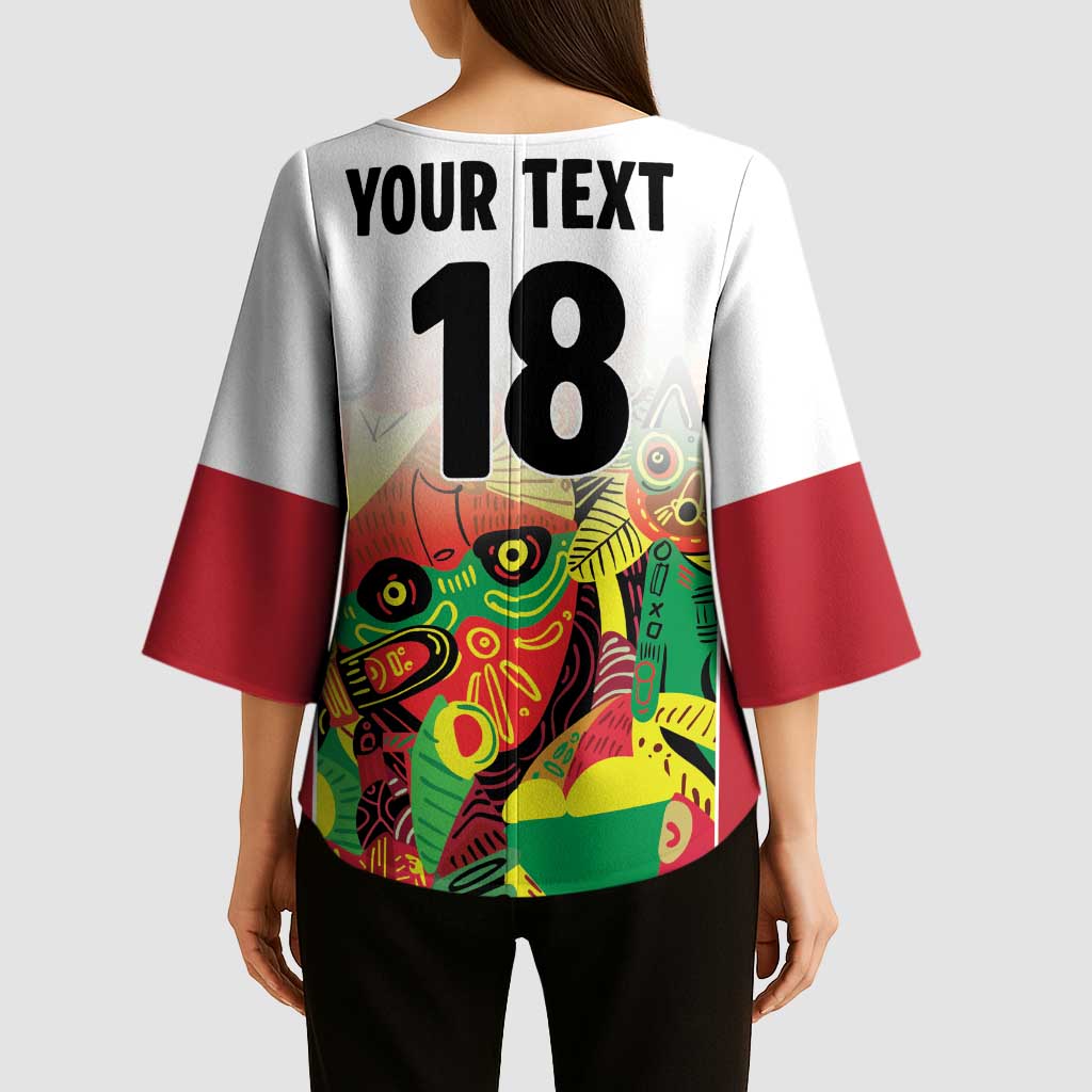 Custom Guyana Football Kimono Sleeve Blouse Golden Jaguars Spirit - White - Wonder Print Shop