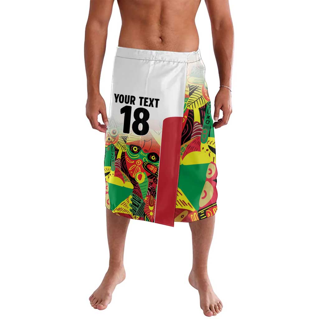 Custom Guyana Football Lavalava Golden Jaguars Spirit - White - Wonder Print Shop