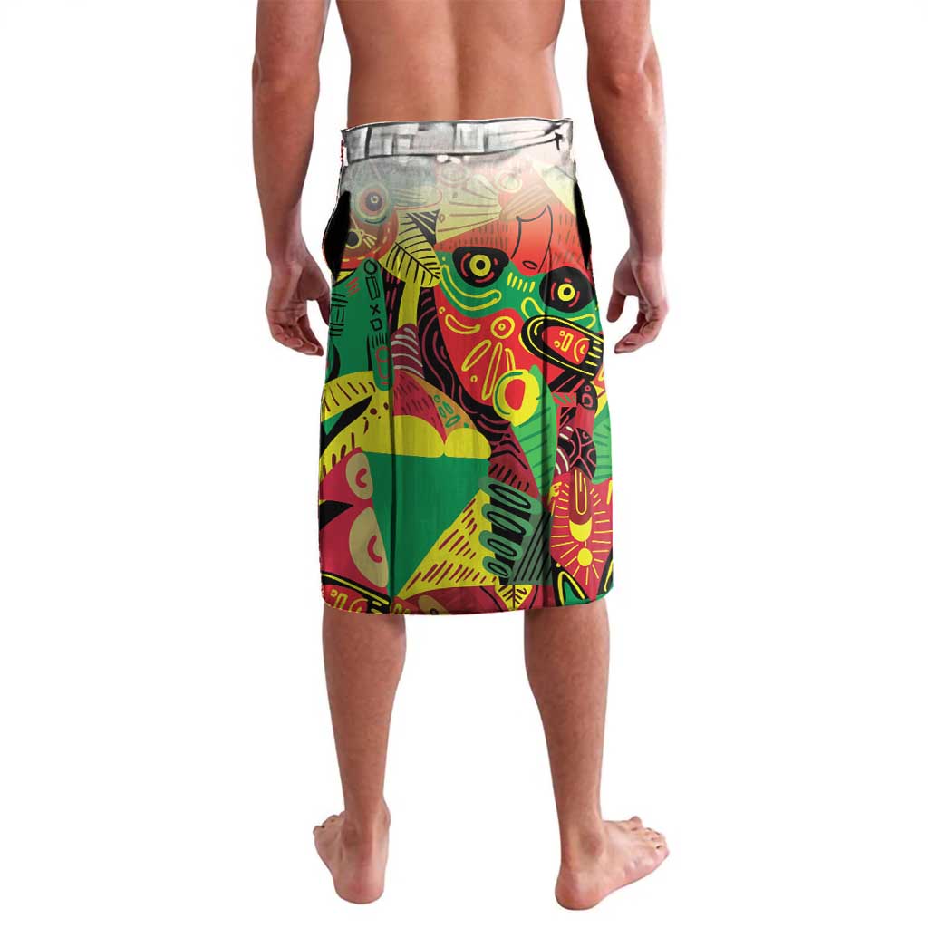 Custom Guyana Football Lavalava Golden Jaguars Spirit - White - Wonder Print Shop