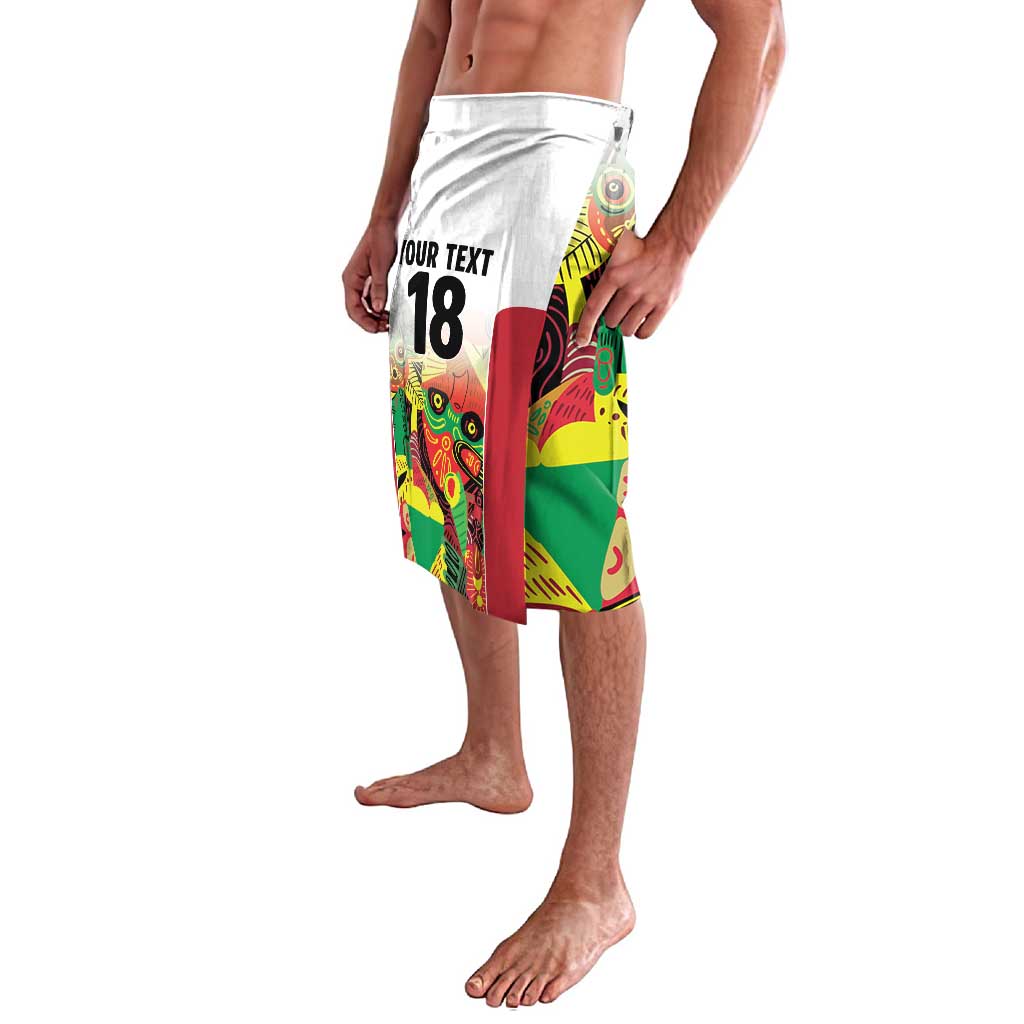 Custom Guyana Football Lavalava Golden Jaguars Spirit - White - Wonder Print Shop