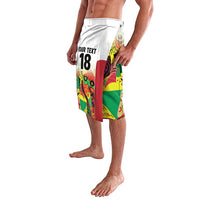 Custom Guyana Football Lavalava Golden Jaguars Spirit - White - Wonder Print Shop