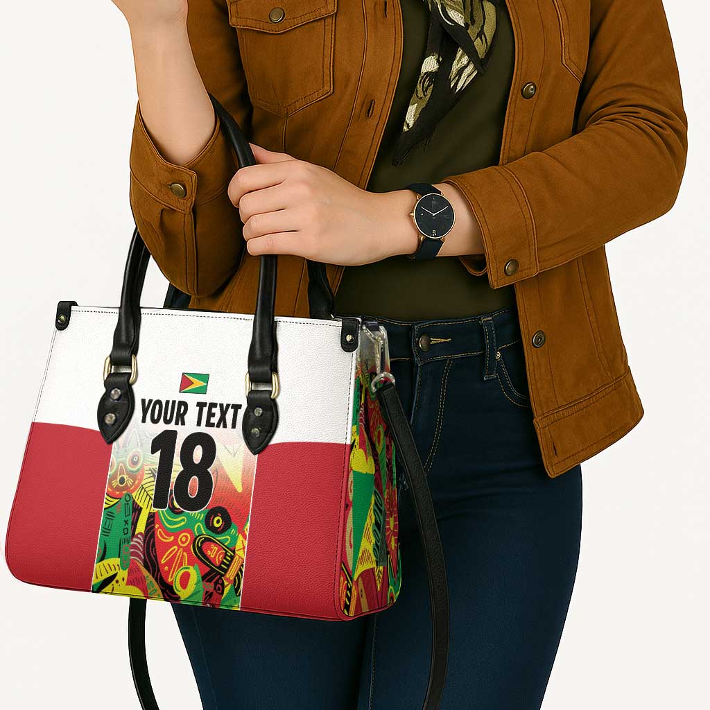 Custom Guyana Football Leather Bag Golden Jaguars Spirit - White - Wonder Print Shop