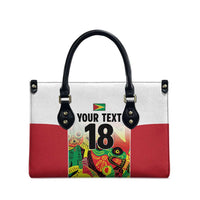 Custom Guyana Football Leather Bag Golden Jaguars Spirit - White - Wonder Print Shop