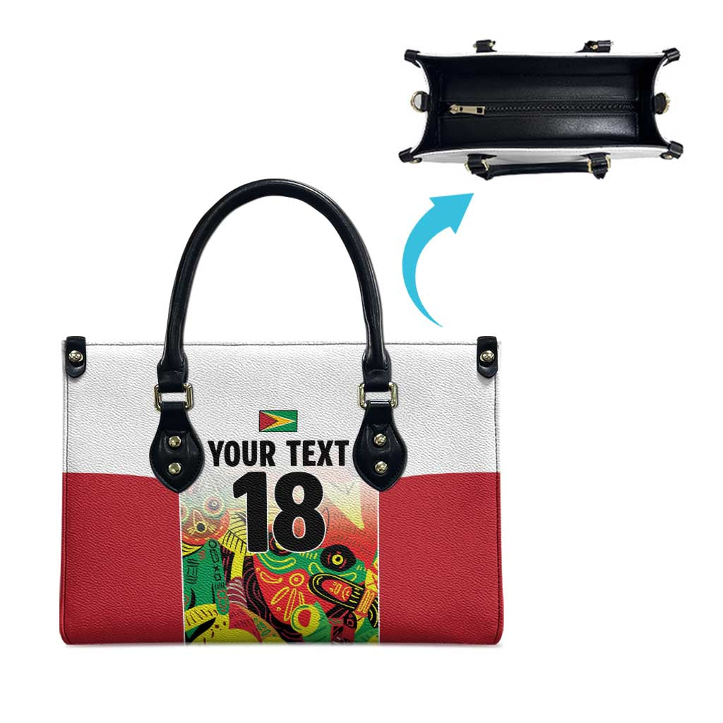 Custom Guyana Football Leather Bag Golden Jaguars Spirit - White - Wonder Print Shop